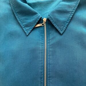 Soft Surroundings aqua Blue Utility Jacket with pockets, Zipper and Collar
